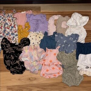 15+ Piece Bundle of 0-3 month Girl Spring/ Summer Clothing